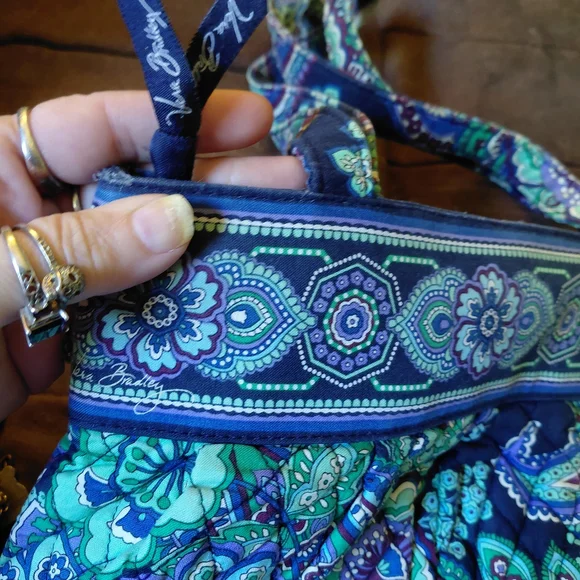 Vera Bradley Blue and Green Floral Shoulder Bag - Picture 2 of 4